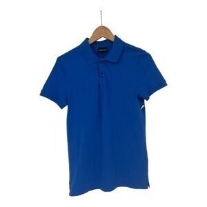 Jared Lang Solid Blue Short Sleeve Collared Polo Shirt Size Small NWT
